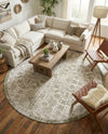 Tribal Terrace Treasures Collection Area Rug - Mayan Marina (Green) Round Green  lifestyle 76