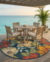 Seaside Haven Rugs Collection Area Rug -  Nautical Round Multi  lifestyle 66