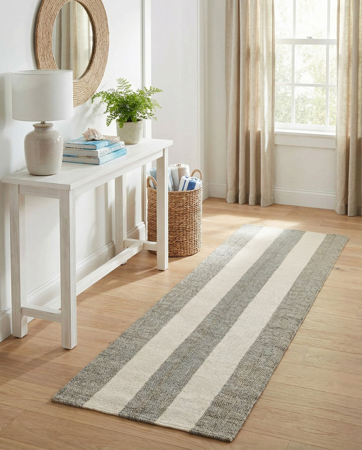 Martha's Vineyard Blueprints Collection Area Rug - Edgartown Runner Gray  lifestyle 141