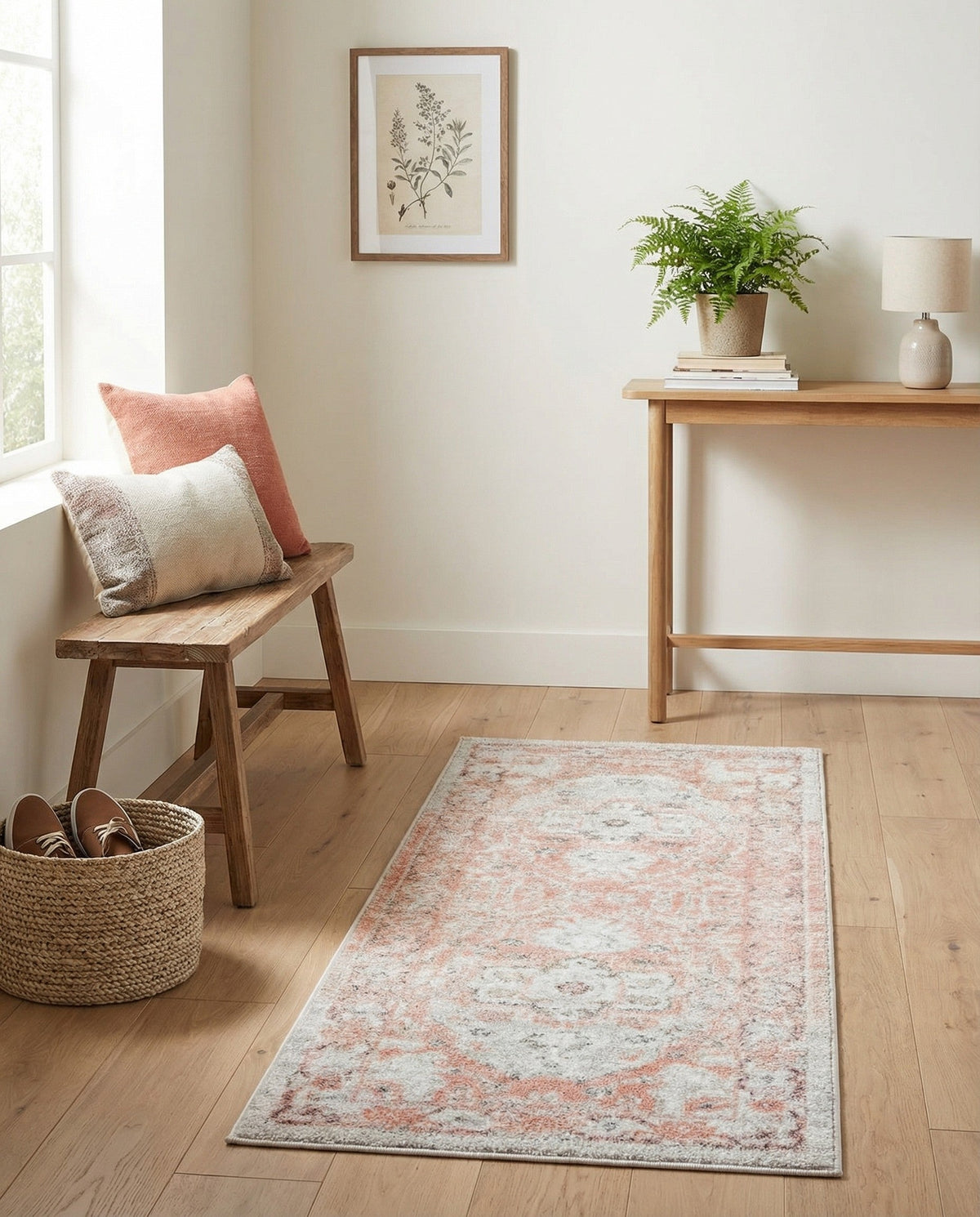 Parisian Elegance Collection Area Rug - Versailles (Rose Pink) Runner Rose Pink  lifestyle 67