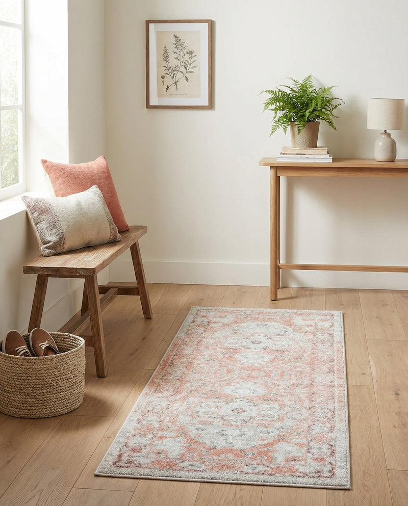 Parisian Elegance Collection Area Rug - Versailles (Rose Pink) Runner Rose Pink  lifestyle 67