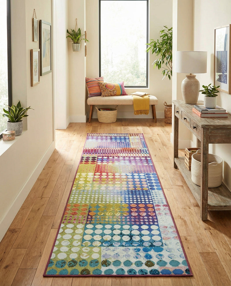Urban Terrace Collection Area Rug -  Atrium Runner Multi  lifestyle 56
