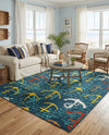 Seaside Haven Rugs Collection Area Rug -  Lighthouse Rectangle Navy Blue  lifestyle 12