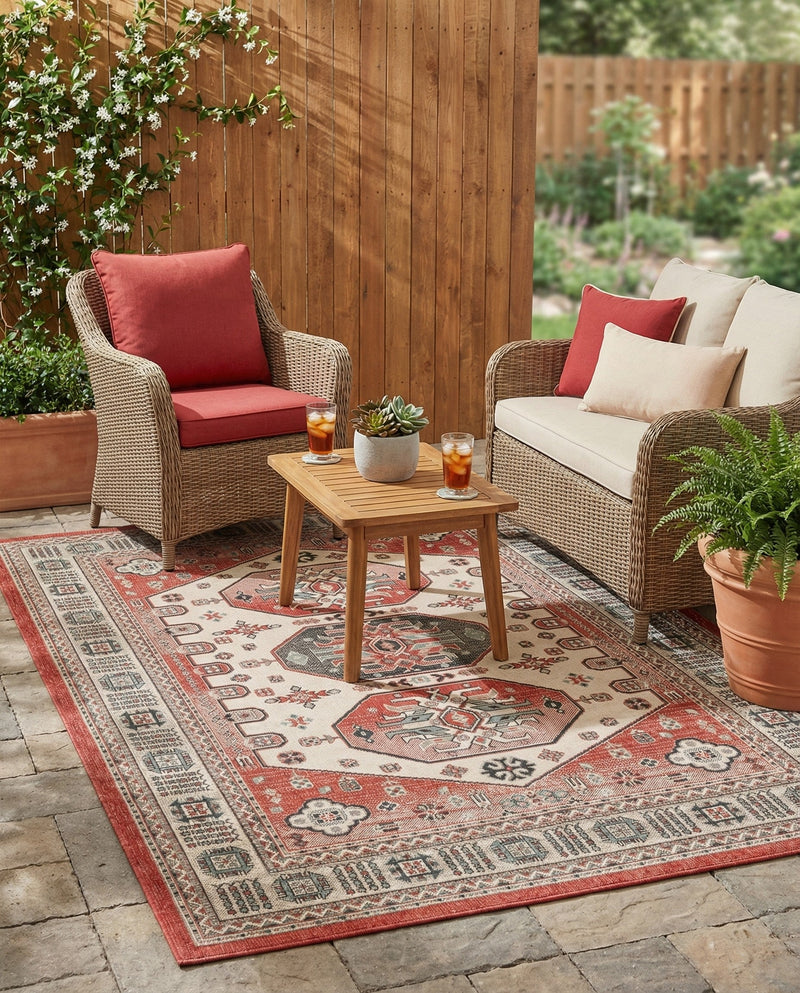 Patio Heritage Collection Area Rug - Veranda Rectangle Multi  lifestyle 17