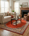 Tabriz Tapestry Collection Area Rug - Azerbaijan (Terracotta) Rectangle Terracotta  lifestyle 6