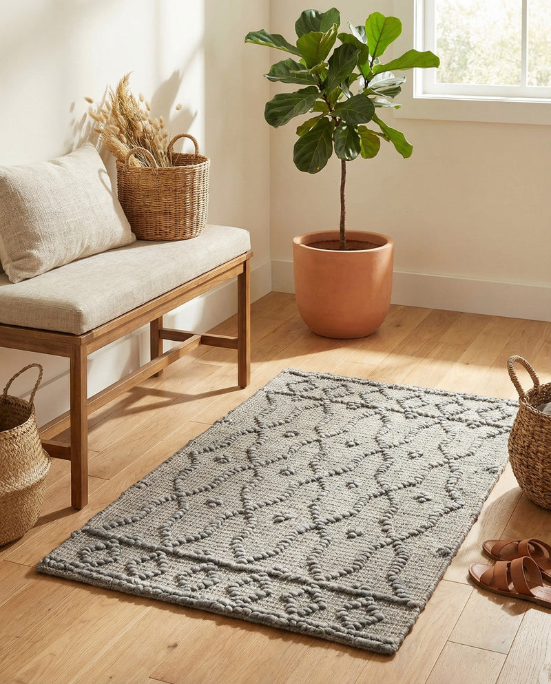 Savannah Weave Collection Area Rug - Serengeti Rectangle Gray  lifestyle 25