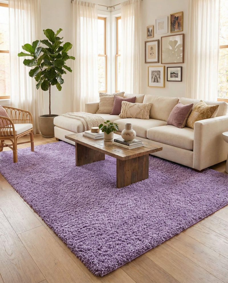 Plush Oasis Collection Area Rug - Serenity (Lilac) Rectangle Lilac  lifestyle 8
