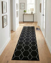 Trellis Mosaic Collection Area Rug - Arborville (Black) Runner Black  lifestyle 36