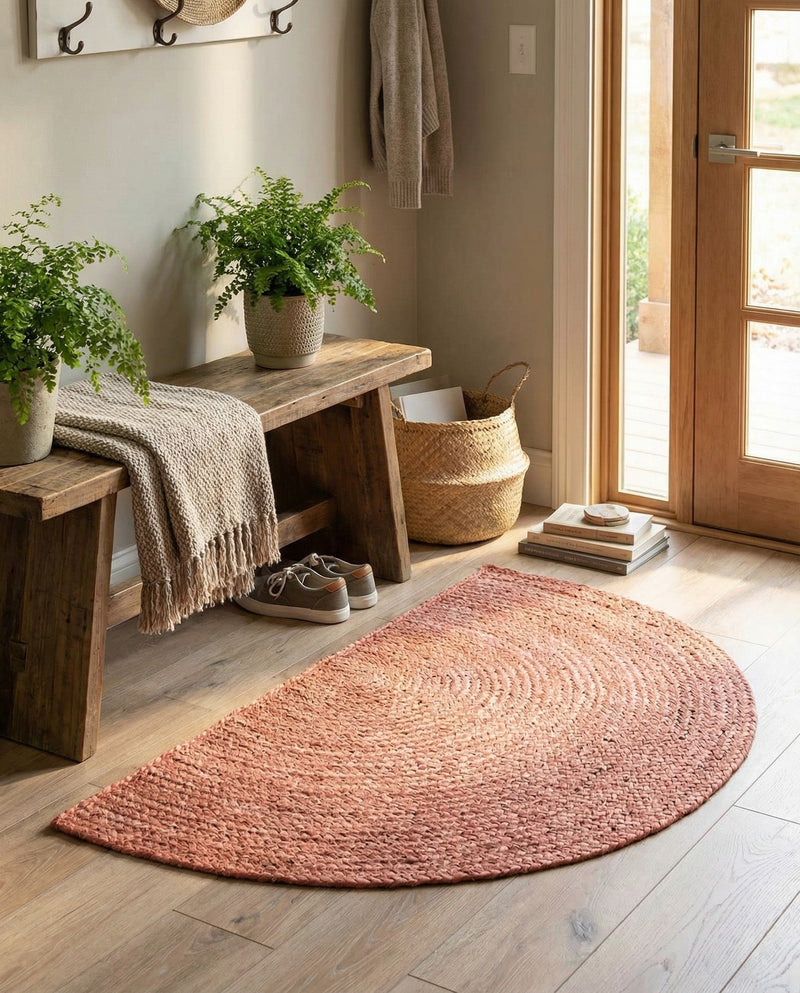Woven Seaside Jute Collection Area Rug - Savannah (Light Pink) Hearth Light Pink  lifestyle 79