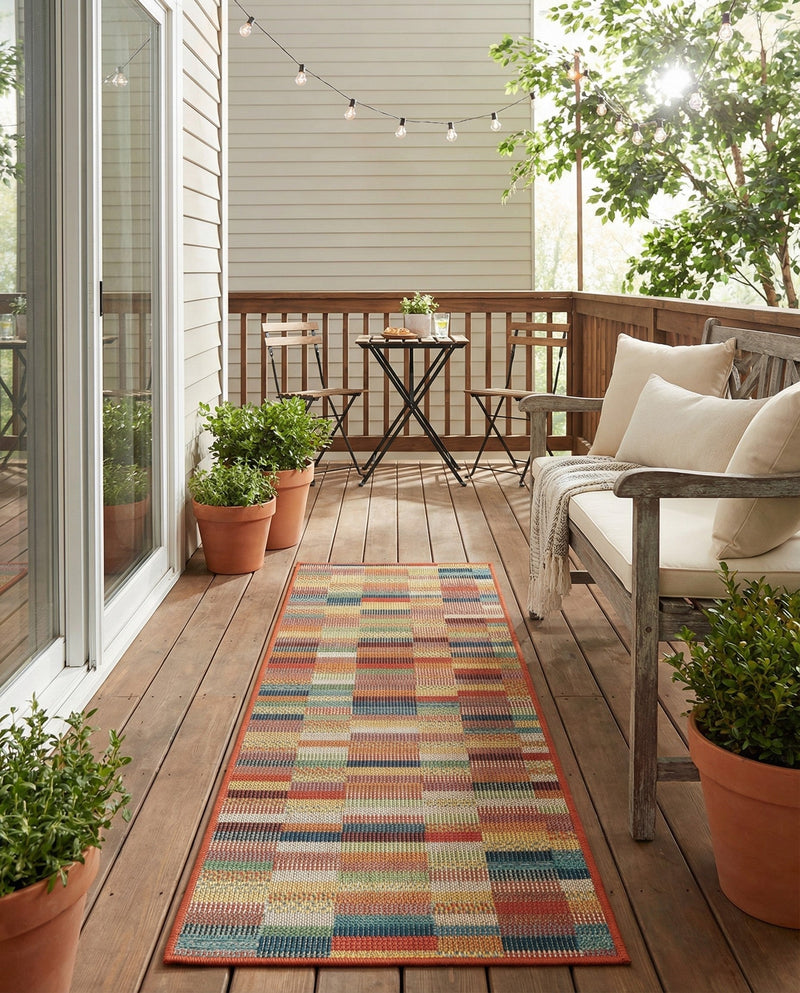 Coastal Terrace Collection Area Rug -  Harbor Runner Multi  lifestyle 66