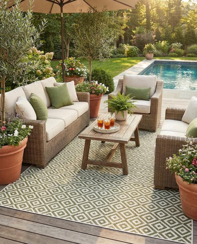Urban Oasis Rugs Collection Area Rug -  Rooftop (Green) Rectangle Green  lifestyle 11
