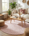 Garden Lattice Charm Collection Area Rug - Arbor (Pink) Round Pink  lifestyle 49