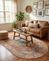 Heritage Elegance Collection Area Rug -  Windsor (Rust Red) Oval Rust Red  lifestyle 74