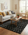 Mediterranean Lattice Collection Area Rug - Santorini (Black and White) Rectangle Black and White  lifestyle 5
