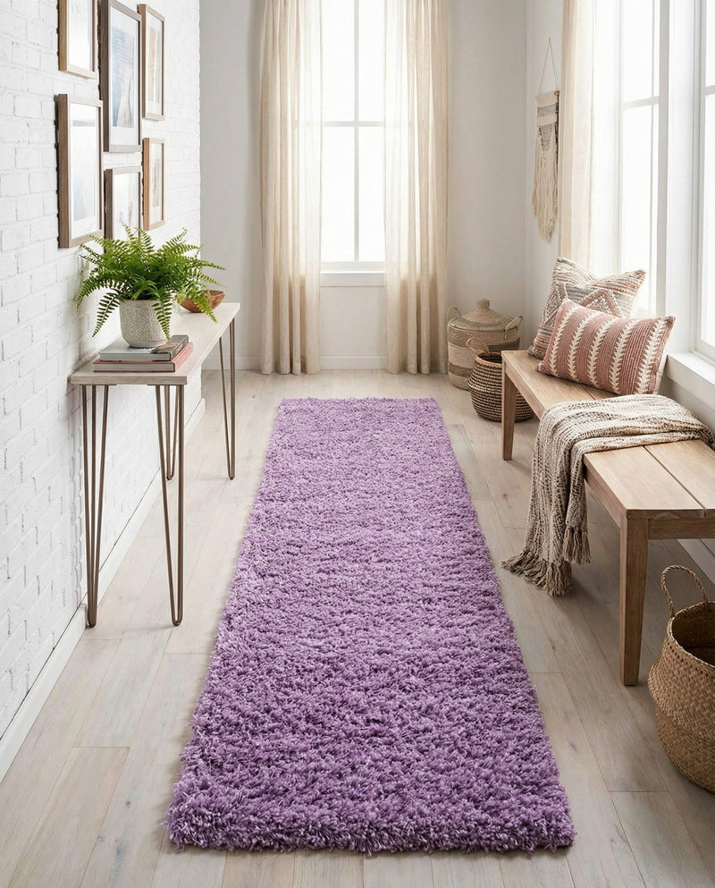 Plush Oasis Collection Area Rug - Serenity (Lilac) Runner Lilac  lifestyle 41