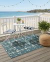 Seaside Haven Rugs Collection Area Rug - Sapphire (Teal) Rectangle Teal  lifestyle 22