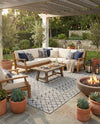 Savannah Pergola Collection Area Rug -  Pergola (Gray) Square Gray  lifestyle 67