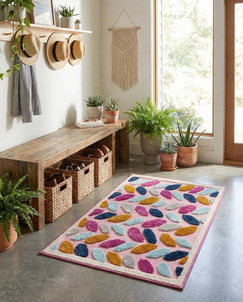 Bahama Breeze Outdoor Collection Area Rug - Nassau Rectangle Pink  lifestyle 23