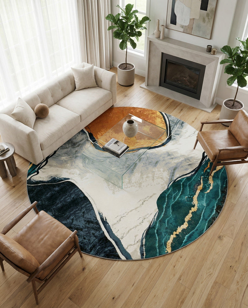 Urban Terrace Collection Area Rug -  Pavilion Round Multi  lifestyle 35