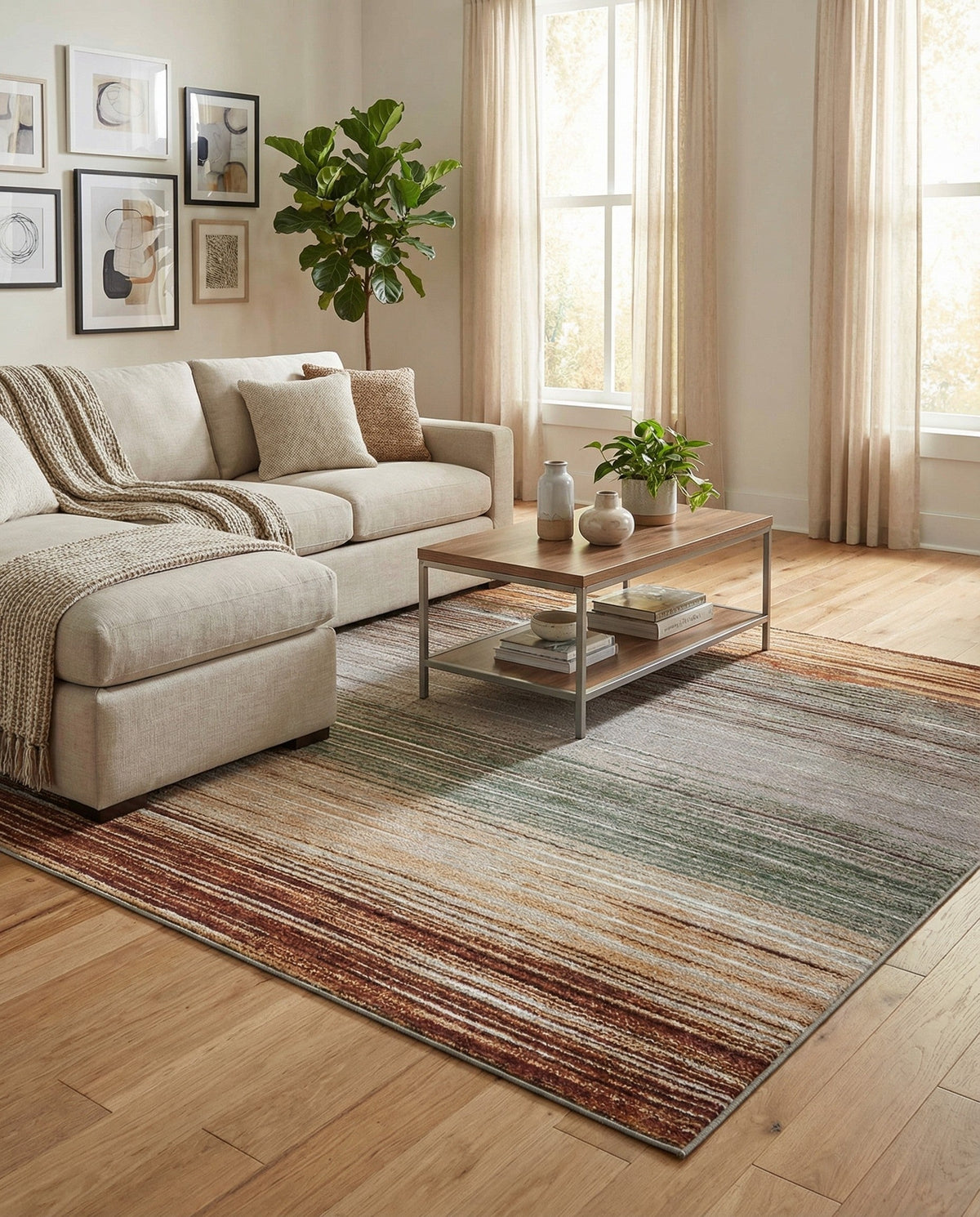 Urban Terrace Collection Area Rug -  Corsica Square Multi  lifestyle 48