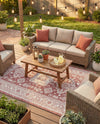 Tribal Terrace Treasures Collection Area Rug -  Incan Isle (Rust Red) Rectangle Rust Red  lifestyle 26