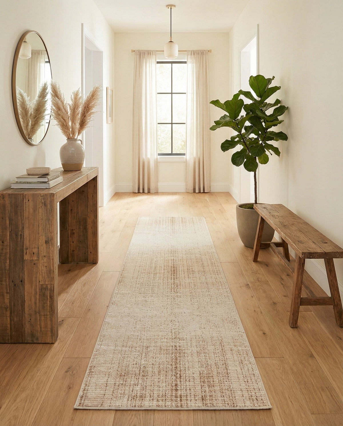Jewel Oasis Collection Area Rug - Sapphire (Ivory) Runner Ivory  lifestyle 118
