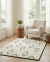 Monochrome Collection Area Rug -  Marble Rectangle Ivory White  lifestyle 13