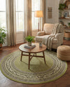 Soho Elegance Collection Area Rug -  Mercer (Green) Round Green  lifestyle 46