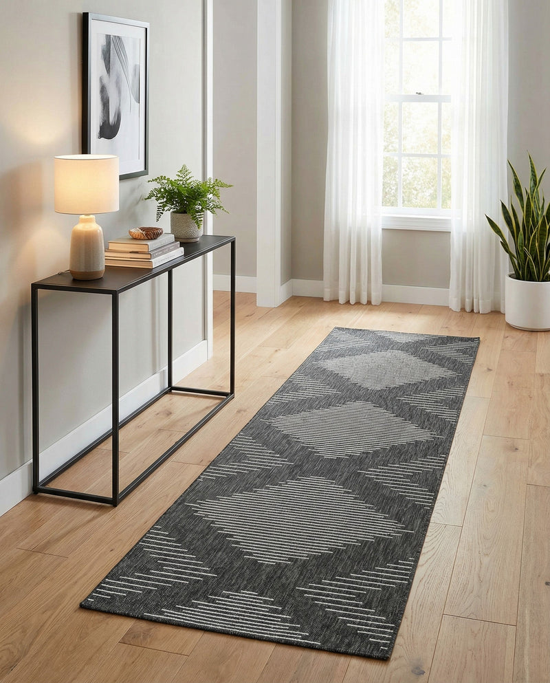 Urban Terrace Collection Area Rug -  Chelsea (Charcoal Gray) Runner Charcoal Gray  lifestyle 29