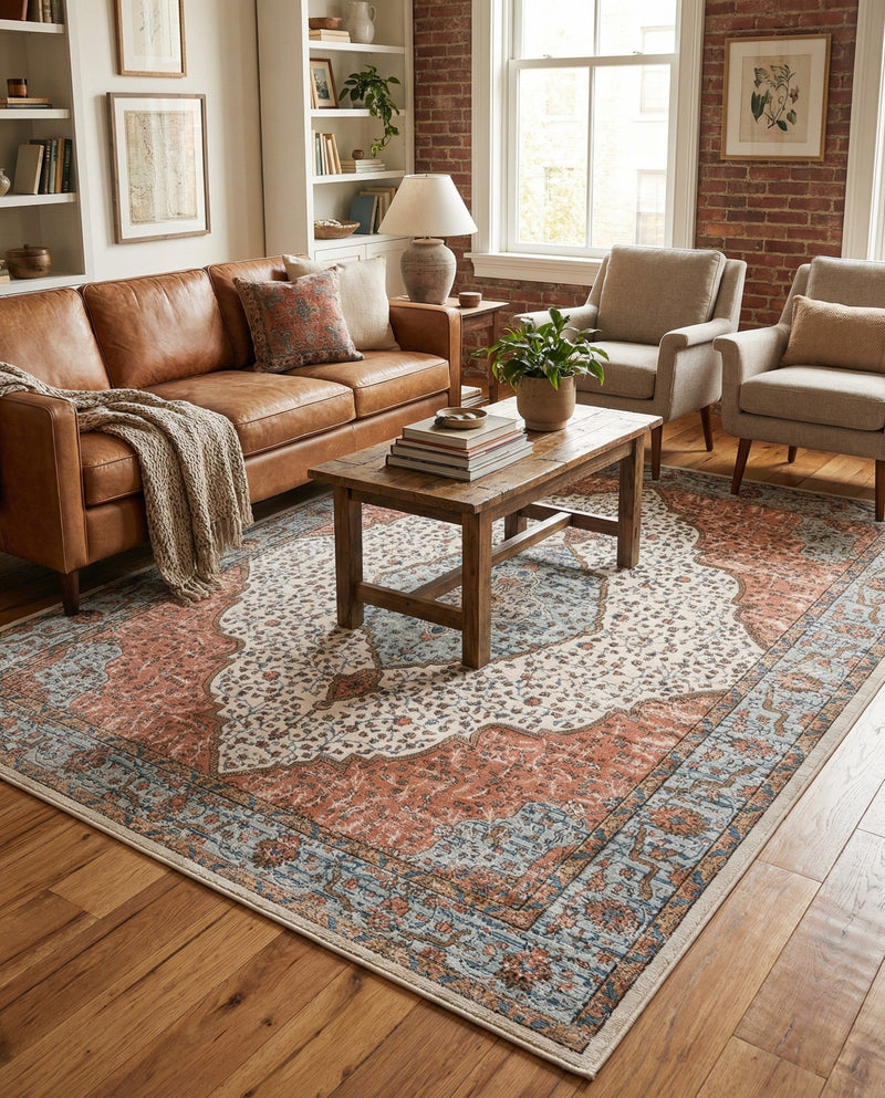 Mykonos Manor Collection Area Rug - Delos Rectangle Ivory  lifestyle 8