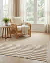 Seaside Stripes Collection Area Rug - Cabana (Taupe) Rectangle Taupe  lifestyle 39