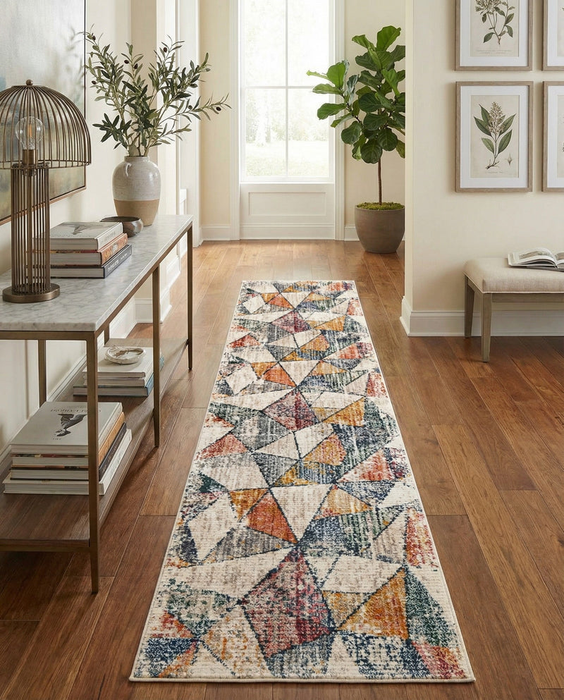 Jewel Oasis Collection Area Rug -  Topaz Runner Multi  lifestyle 48