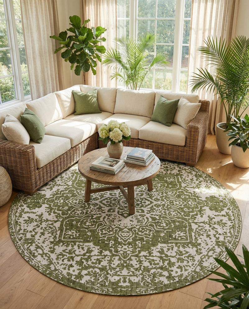 Urban Oasis Rugs Collection Area Rug -  Penthouse (Green) Round Green  lifestyle 32