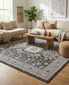 Tribal Terrace Treasures Collection Area Rug -  Incan Isle (Charcoal Gray) Square Charcoal Gray  lifestyle 32