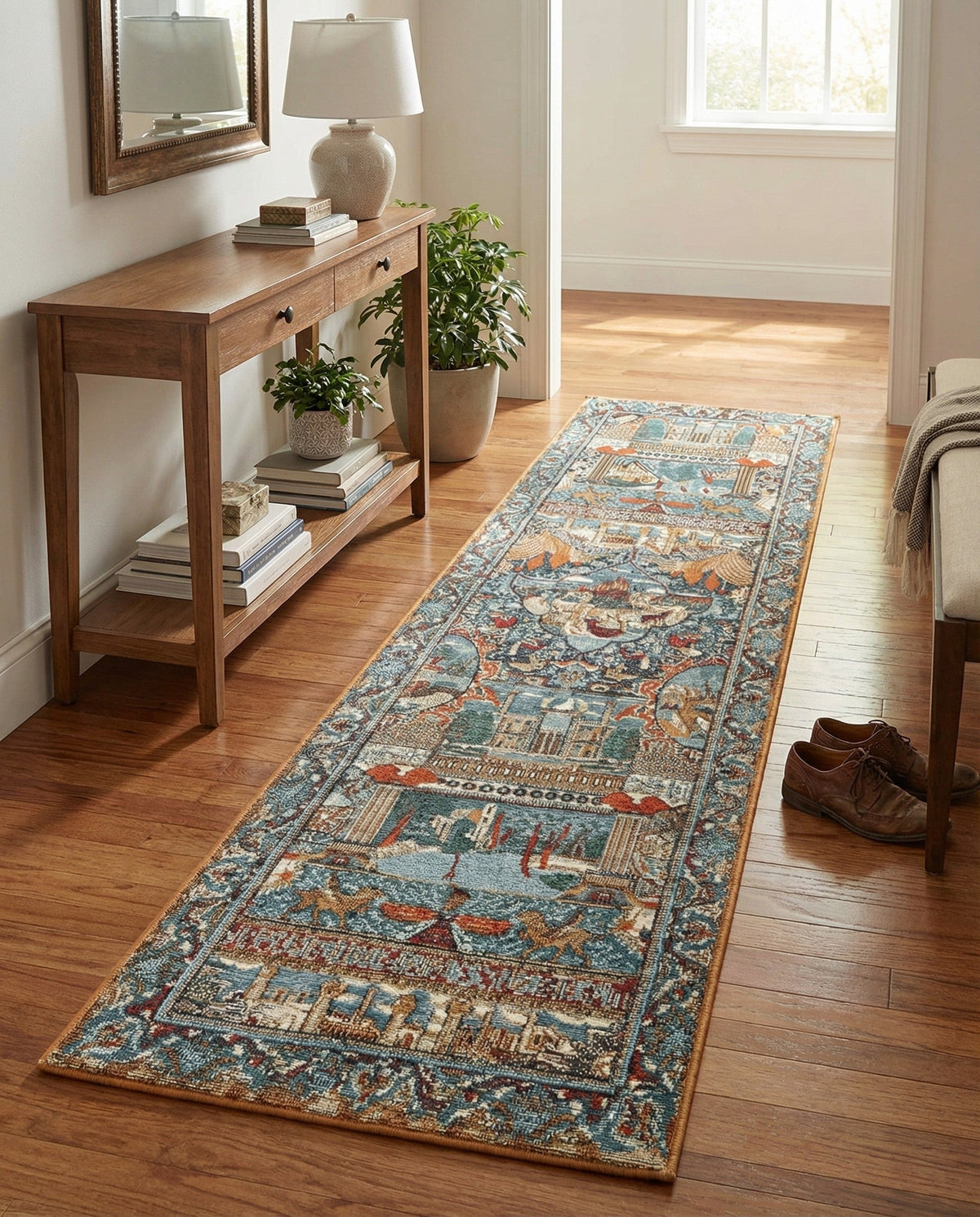Patio Heritage Collection Area Rug -  Oasis Runner Multi  lifestyle 94