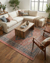 Savannah Threads Collection Area Rug -  Negev Square Antique Red  lifestyle 46