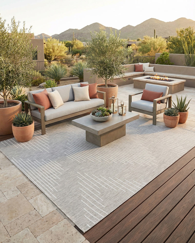 Urban Terrace Collection Area Rug -  Chelsea (Gray) Rectangle Gray  lifestyle 16