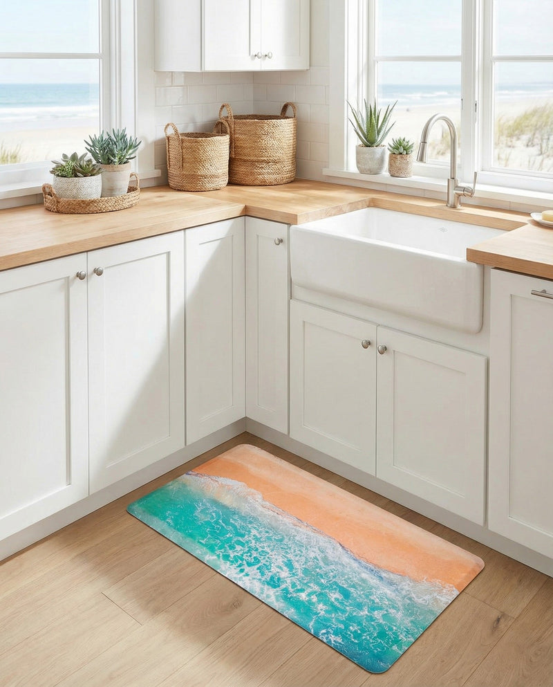 Cozy Mat Collection Area Rug -  Hermitage Rectangle Blue and Khaki  lifestyle 6