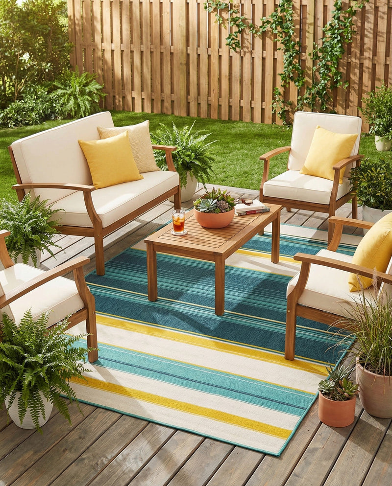 Terrace Fringe Collection Area Rug -  Veranda Rectangle Multi  lifestyle 15