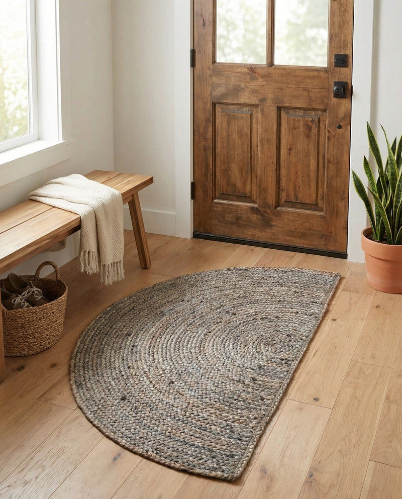 Woven Seaside Jute Collection Area Rug - Savannah (Gray) Hearth Gray  lifestyle 48