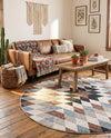 Desert Modern Eco Rug Series Collection Area Rug - Sedona Round Multi  lifestyle 55