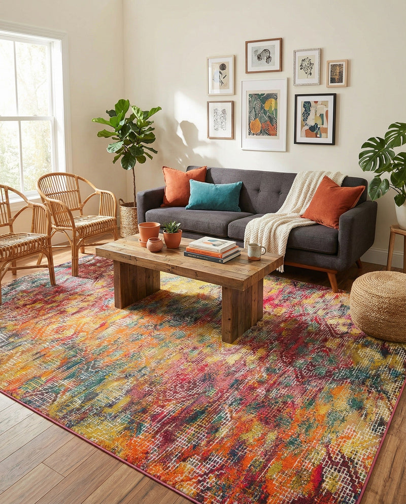 Colorburst Oasis Collection Area Rug -  Azura Rectangle Multi  lifestyle 7