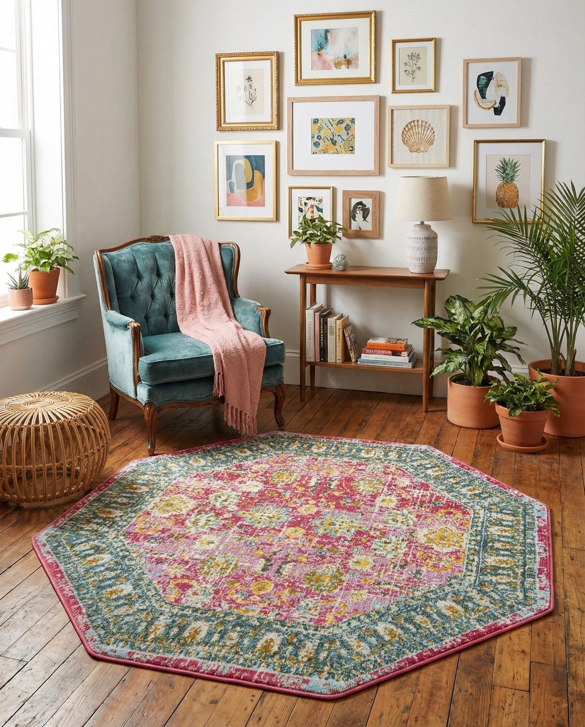 Arcadia Rugs Collection Area Rug -  Shangri-La Octagon Pink  lifestyle 88
