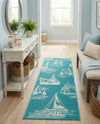 Seaside Haven Rugs Collection Area Rug -  Beachcomber Runner Teal  lifestyle 67