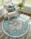 Beverly Grove Collection Area Rug - Melrose (Aqua) Round Aqua  lifestyle 50