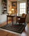 Samarkand Elegance Collection Area Rug -  Margilan (Dark Green) Rectangle Dark Green  lifestyle 11