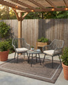 Terrace Fringe Collection Area Rug - Veranda (Brown) Rectangle Brown  lifestyle 38