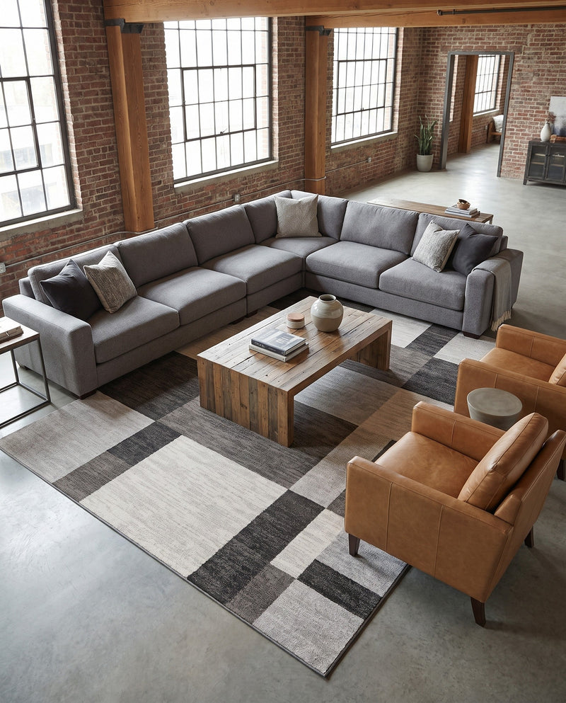 Autumn Meadow Collection Area Rug -  Sycamoreside (Gray) Rectangle Gray  lifestyle 22