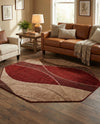 Autumn Meadow Collection Area Rug -  Emberglow Octagon Multi  lifestyle 69