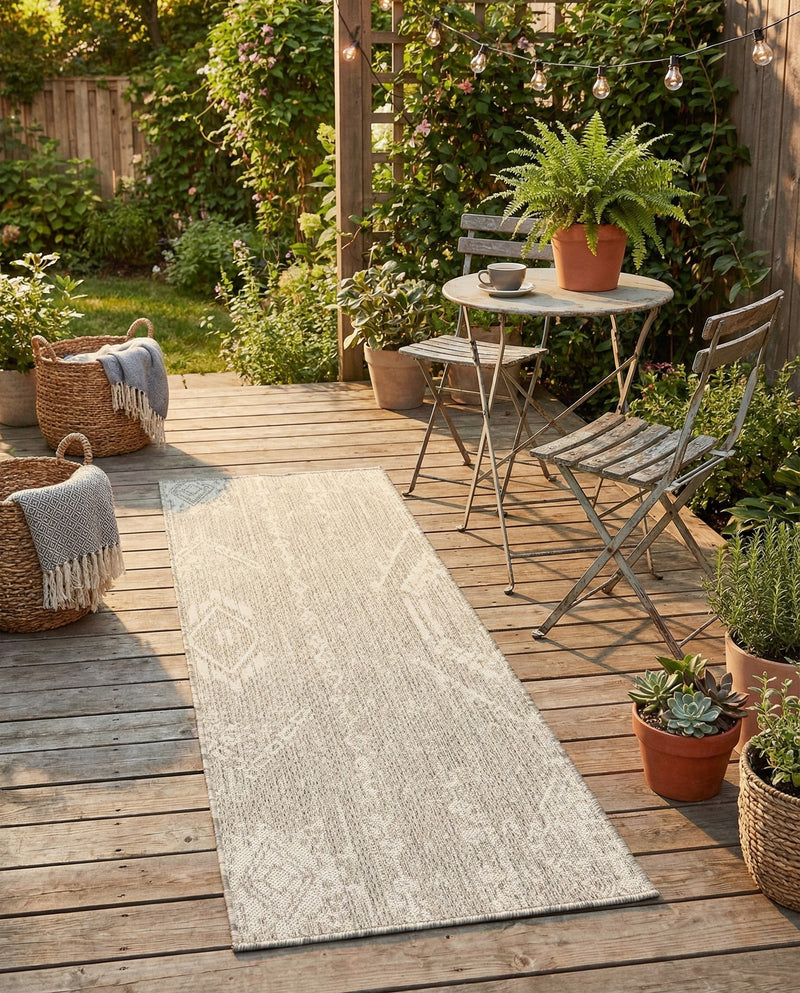 Desert Nomad Terrace Collection Area Rug - Sahara (Gray) Runner Gray  lifestyle 20